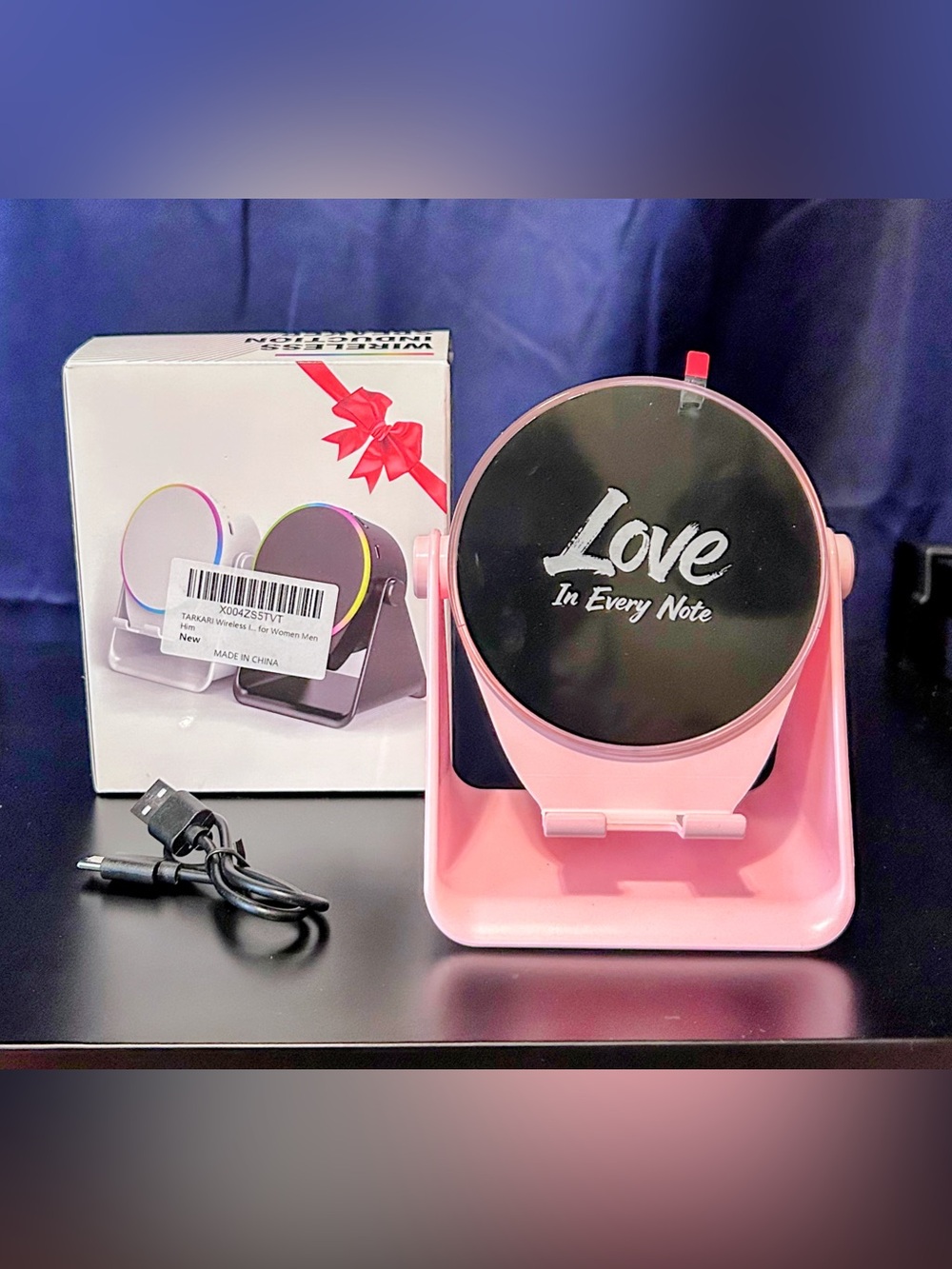 New Pink 'Love In Every Note' Adjustable Phone Stand Bluetooth Speaker